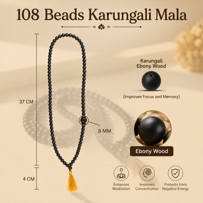 Karungali Malai 8mm ( 108 + 1 ) Beads