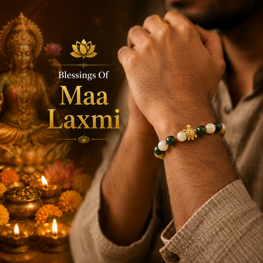 Dhan Laxmi Bracelet ( Natural Citrine + Green Jade )