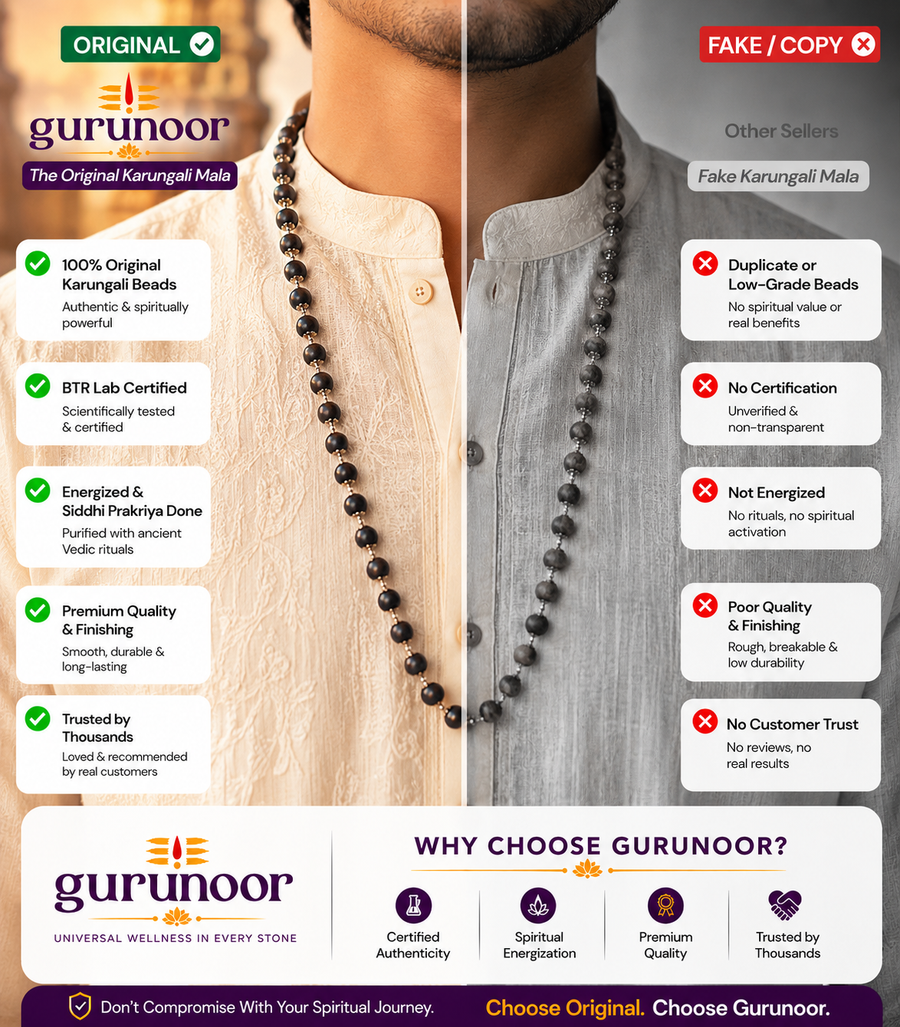 Divya Karungali Mala with Silver Capping