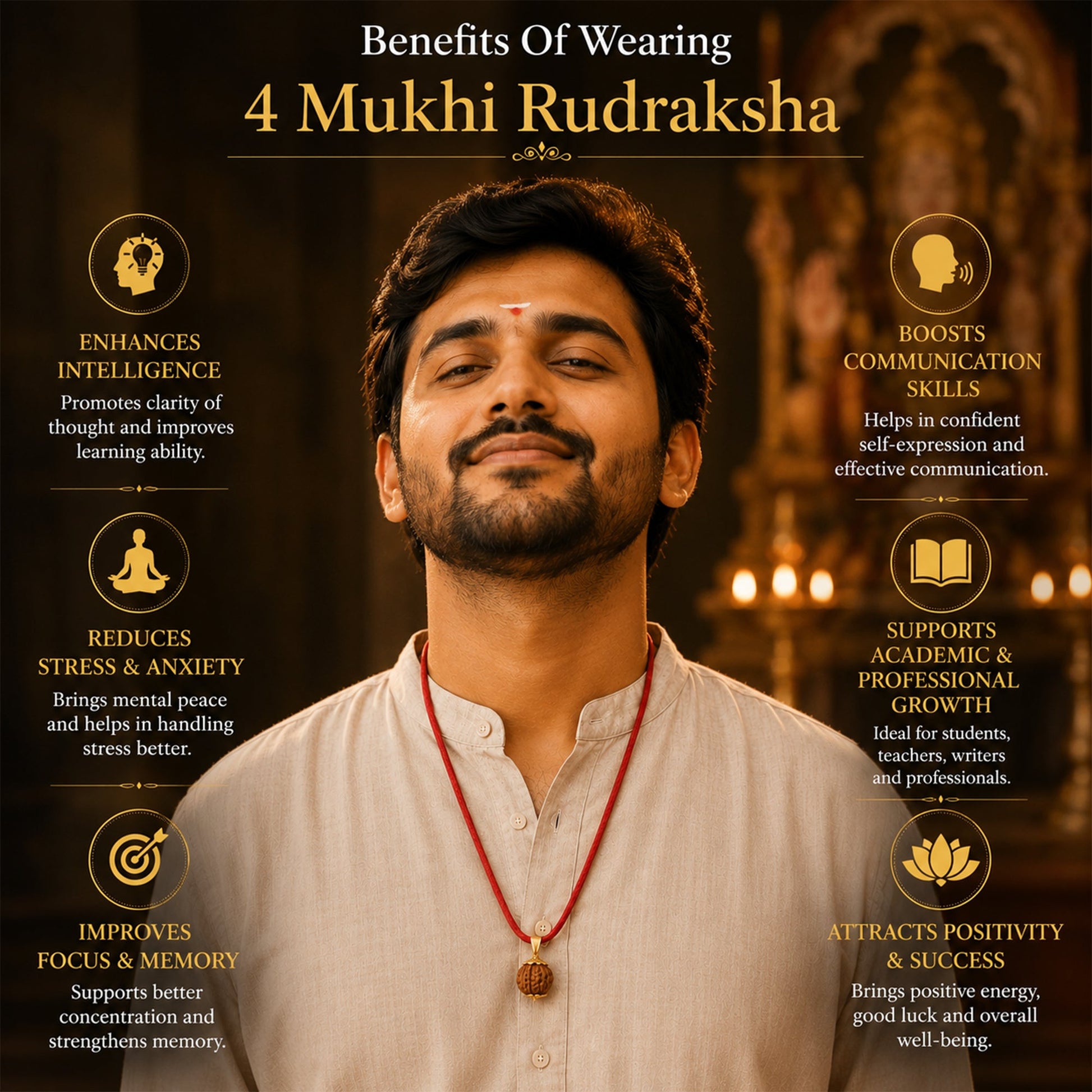 4 Mukhi Nepali Rudraksha - Gurunoor