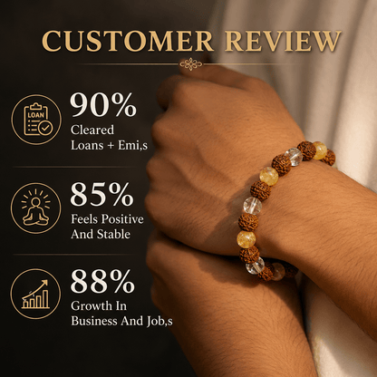 5 Mukhi Rudraksha , Citrine , Sphatik Bracelet - Gurunoor