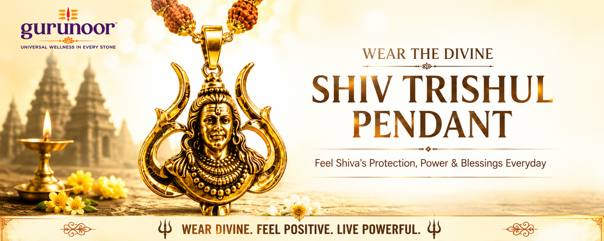 Shiv Trishul Pendant With Divya Rudraksha Mala