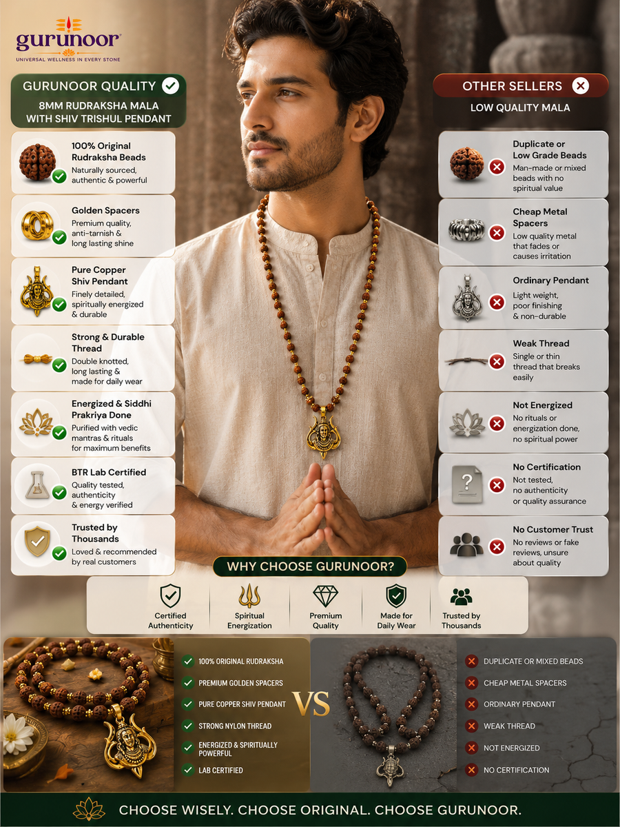 Shiv Trishul Pendant With Divya Rudraksha Mala