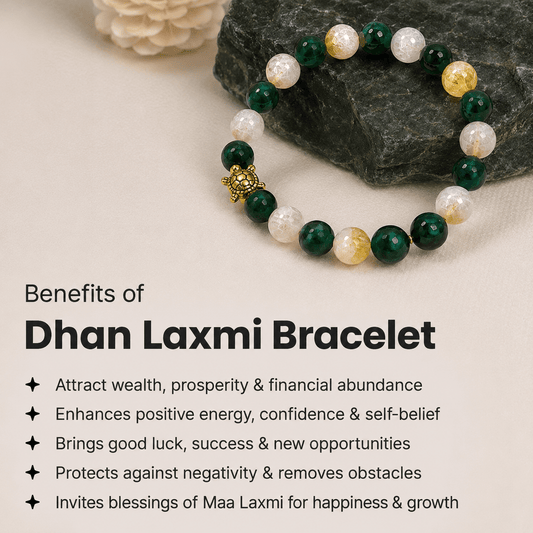 Dhan Laxmi Bracelet ( Natural Citrine + Green Jade ) - Gurunoor