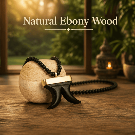 Dual Tiger Teeth Karungali Mala - Natural Ebony Wood - Gurunoor