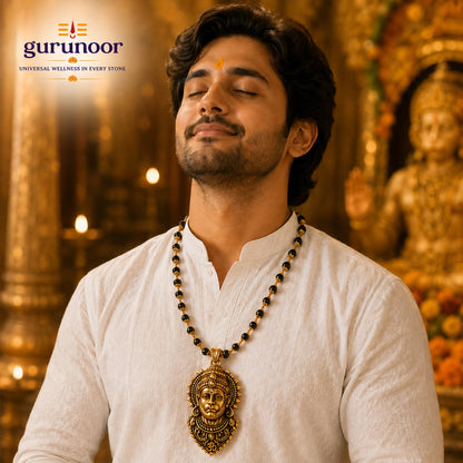 Gold Plated Bajrangbali Karungali Mala - Gurunoor
