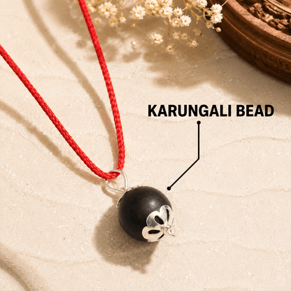 Original Karungali Bead (18MM) In Red Thread - Gurunoor
