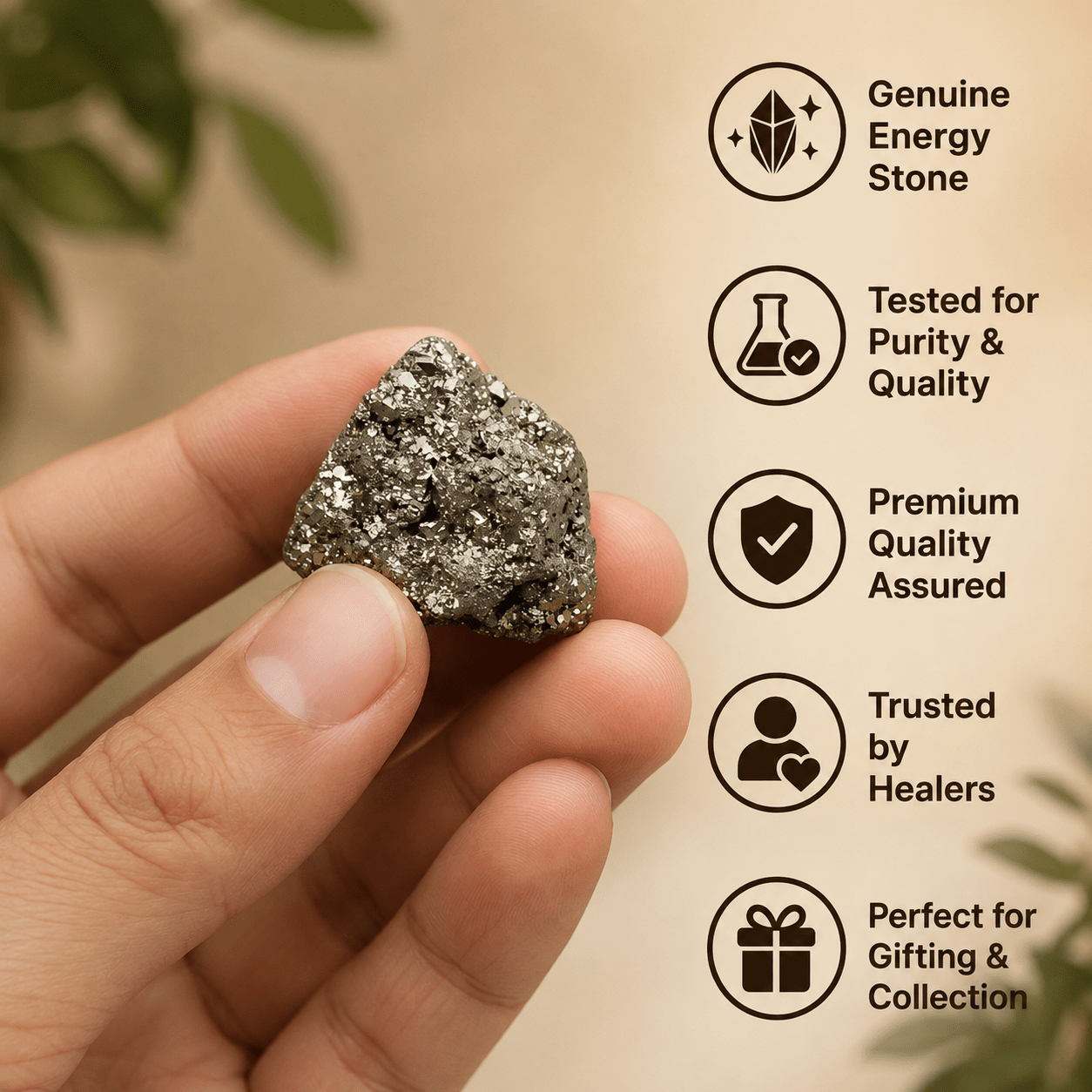 Raw Pyrite Stone - Attract Wealth & Success - Gurunoor