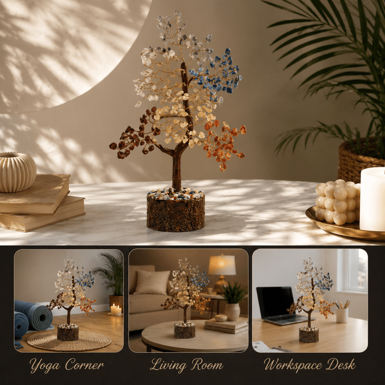 Seven Chakra Crystal Tree ( 300 Beads ) - Gurunoor