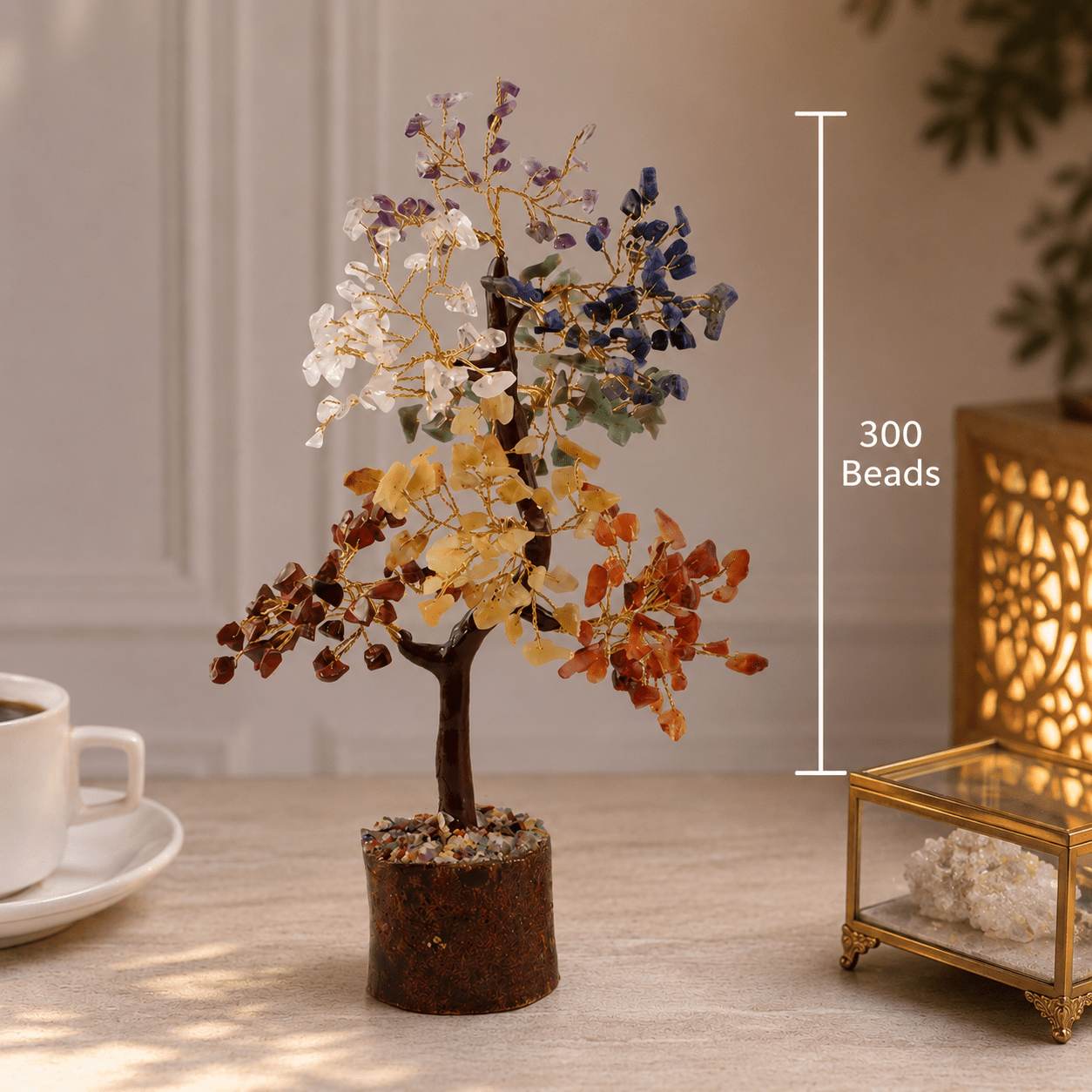 Seven Chakra Crystal Tree ( 300 Beads ) - Gurunoor