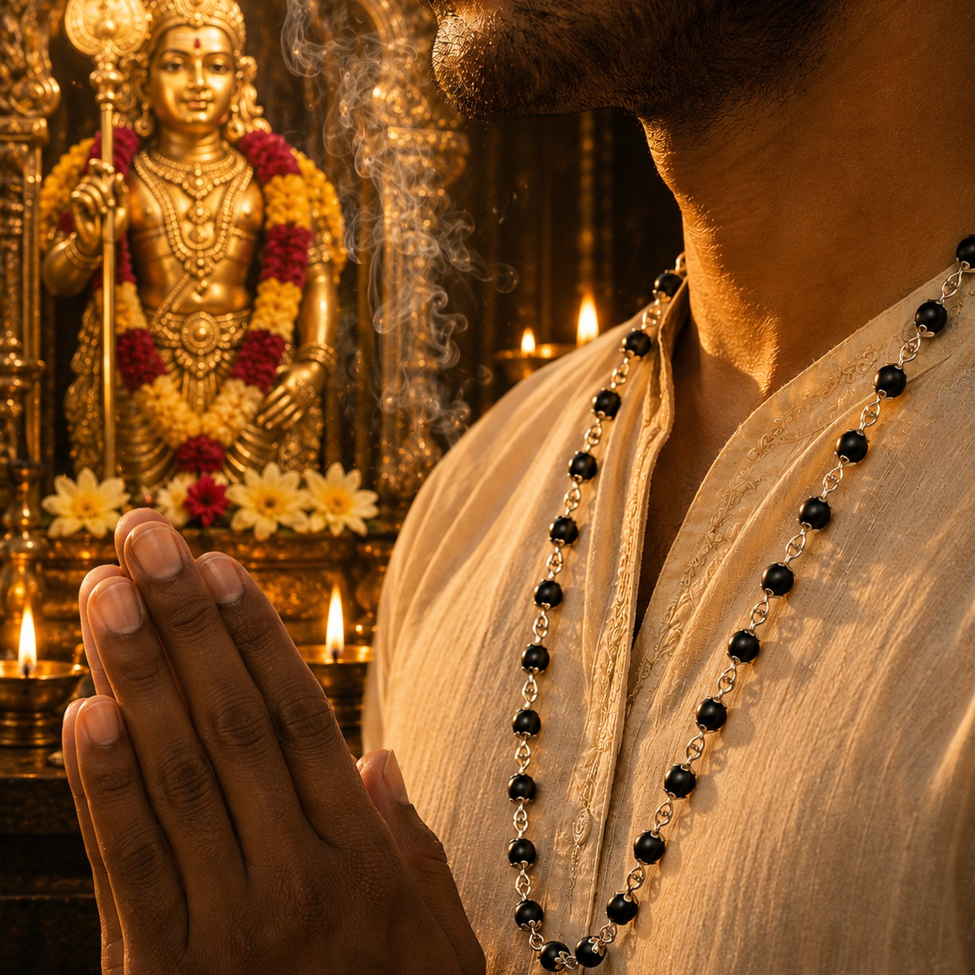 Silver Karungali Mala - Gurunoor