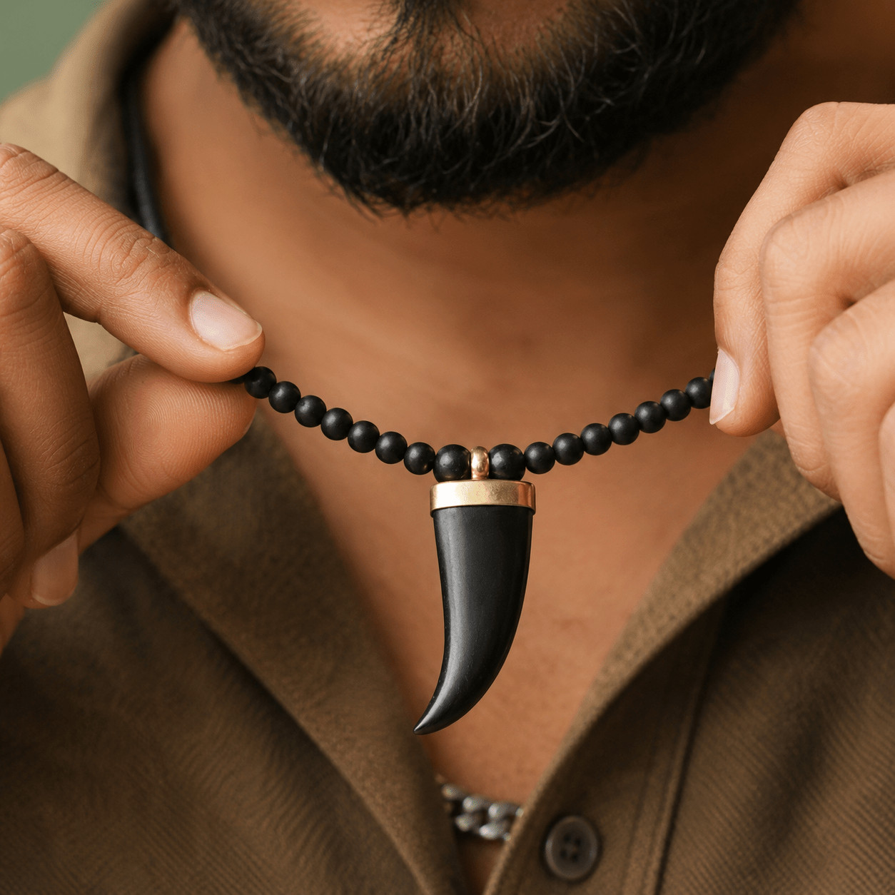 Single Teeth Karungali Mala – Natural Ebony Wood - Gurunoor