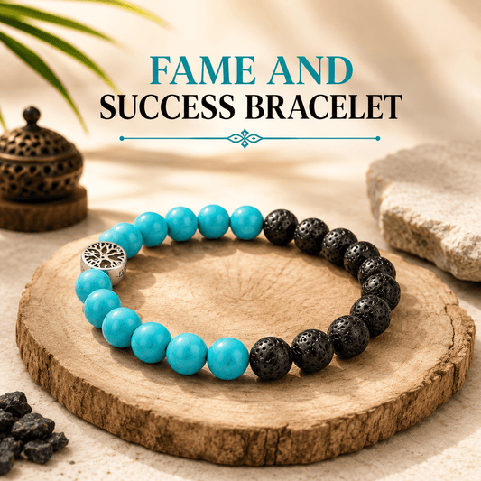 Turquoise And Lava Bracelet ( For Fame And Success ) - Gurunoor